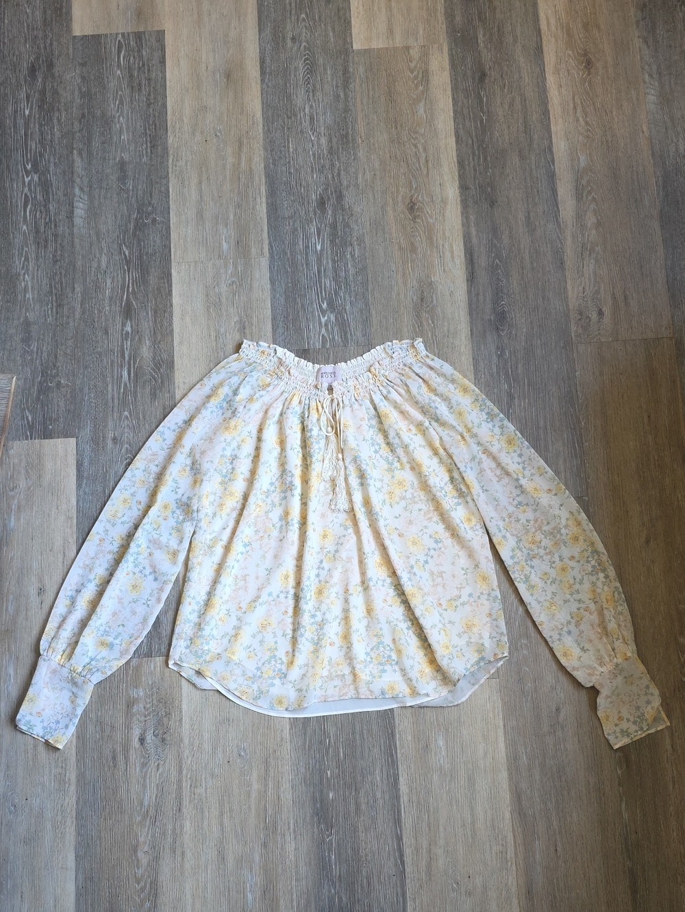MARCHESA ROSE Women’s Floral Off-Shoulder Blouse - Light Yellow Floral